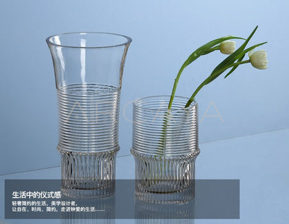 Clear Modern Medium Glass Vase - scene