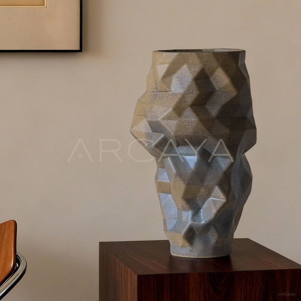 Handmade 3D Angular Ceramic Vase - main