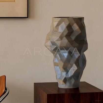 Handmade 3D Angular Ceramic Vase - main