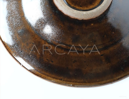 Sunxun Collab Dark Brown Swirl Ceramic Plate - scene
