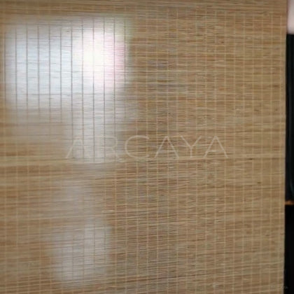 Plain Four Panel Bamboo Blind Screen - detail