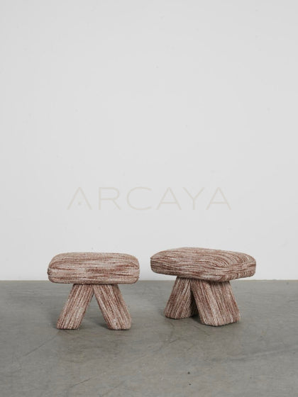 Bulbsquare Cotton Linen Vanity Stool - scene