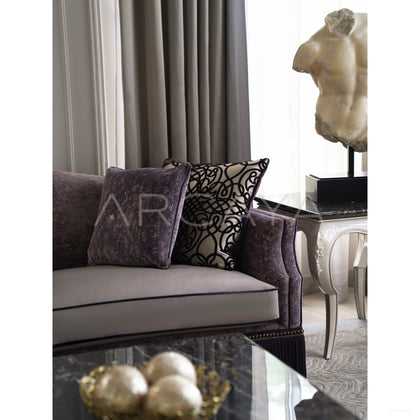 Purple Velvet Italian Sofa - scene