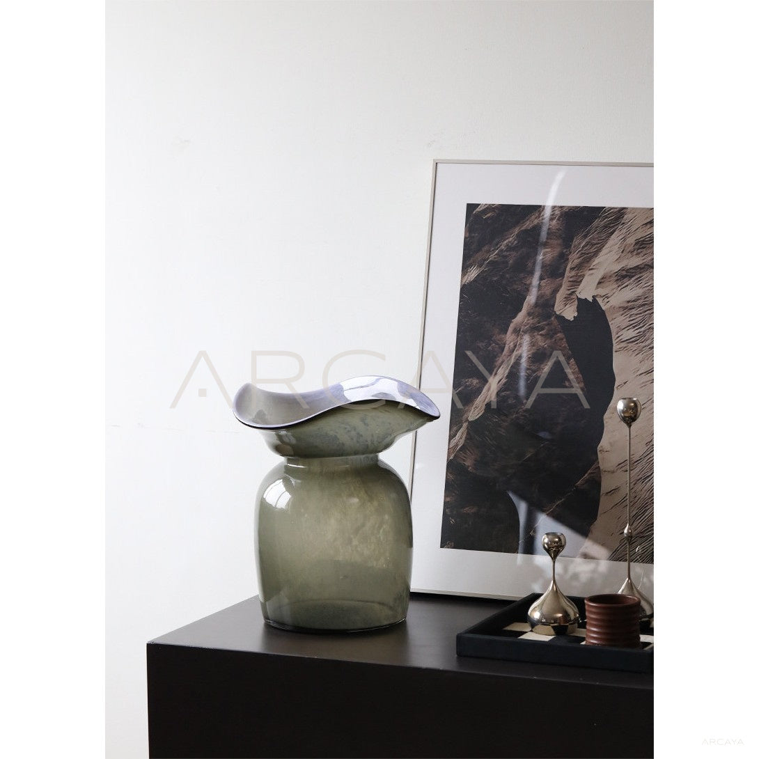 Large Floor Glass Vase Modern in detail
