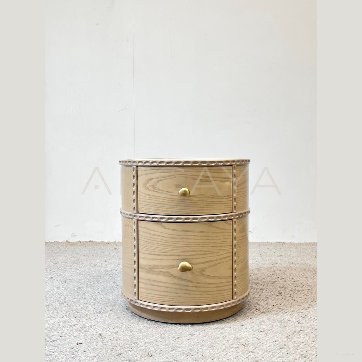 Marble Solid Wood Nightstand in detail