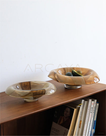 Vintage Glass Fruit Bowl Mid Century - scene