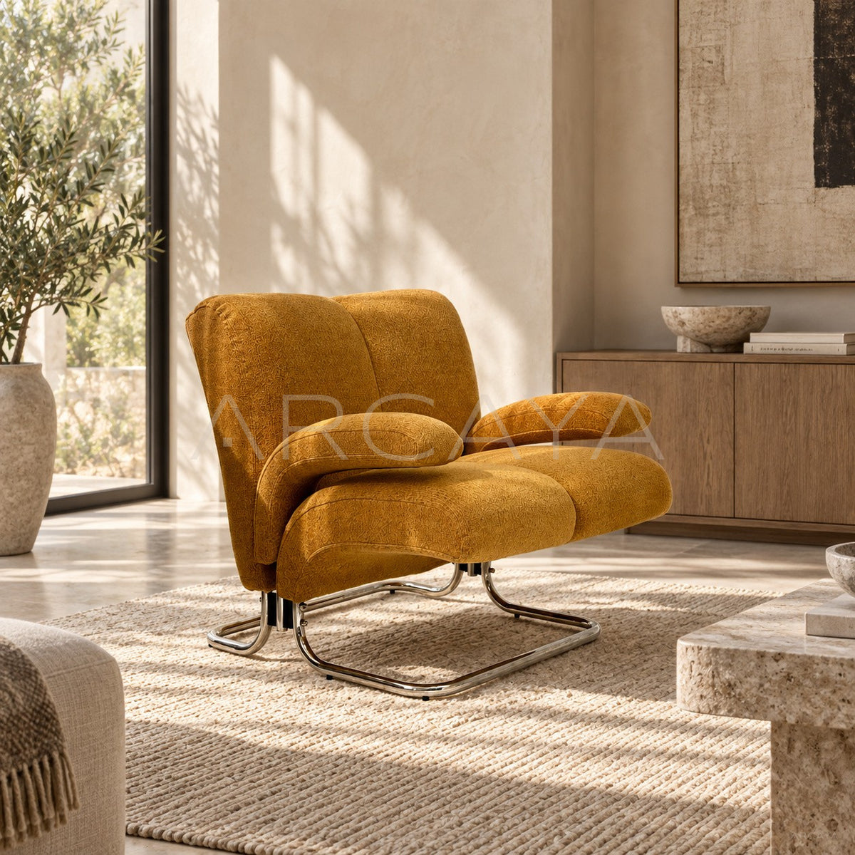 Warm Orange Winter Sofa in detail