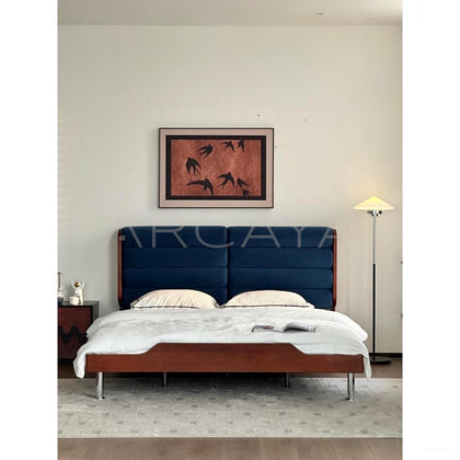 Jeaek Blue Swirl Bed - scene