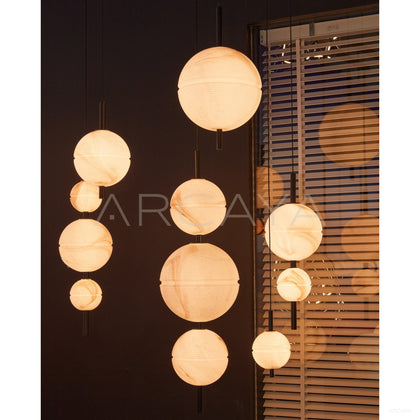 Vertical Stone Single Globe Pendant Light 97373 - scene