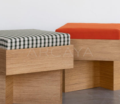 Solid Wood Low Stool - scene