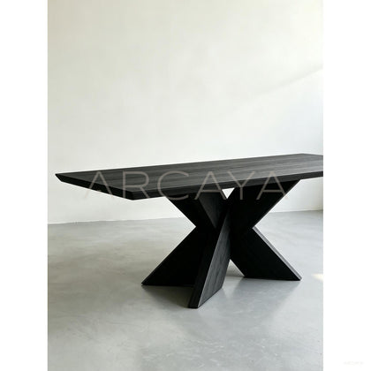 Ink Dyed Ash Dining Table - scene