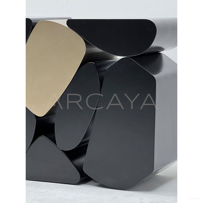 Geometric Stacked Sculptural Entryway Console - scene