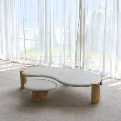 Organic Shape Stone Top Coffee Table - main