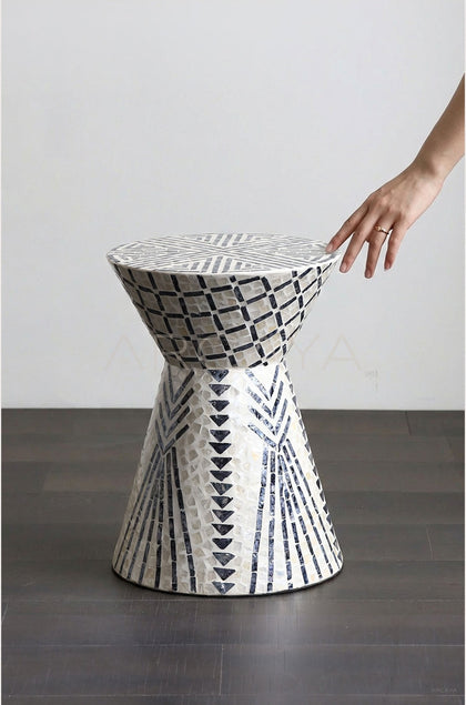 Shell Inlay Mobile Side Table - scene
