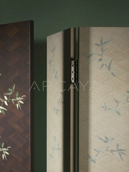 Fine Wood Inlay Folding Screen - scene