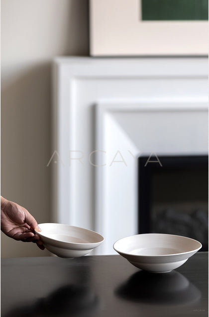 Amu Collab Plain White Soup Bowl - scene
