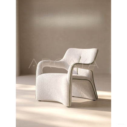 Minimalist Oriental Fabric Lounge Chair - scene