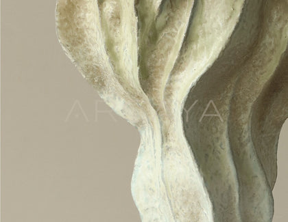 Vintage Distressed Pleated Ceramic Vase - scene