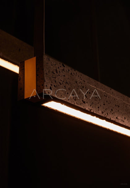 Linear Black Stone Gold End Pendant Light 97361 - scene