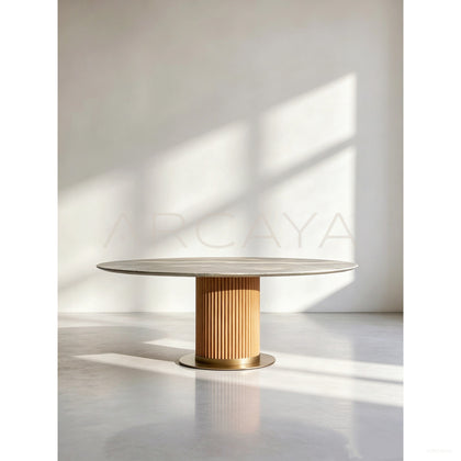 Murcell Oval Dining Table Brazilian Blue Quartz - scene