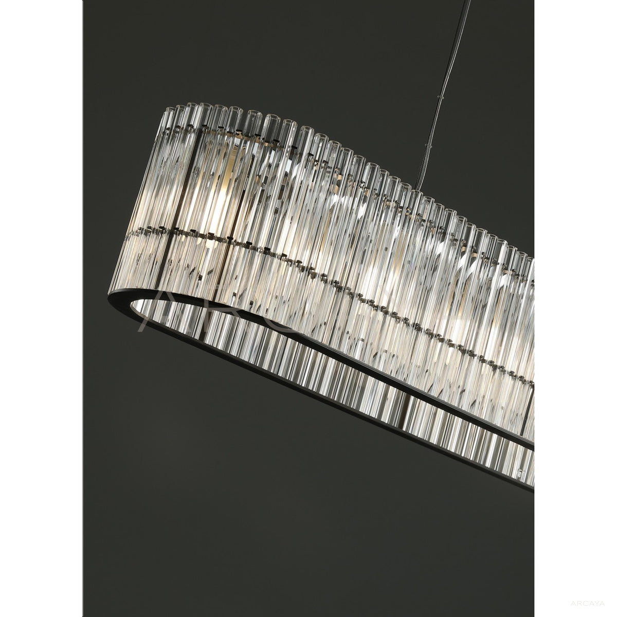 Oval Clear Vertical Tube Linear Pendant Light 80566 in detail