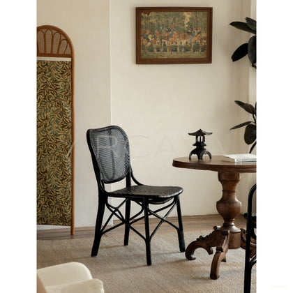 Fan Back Rattan Chair - scene