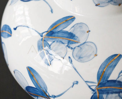 Chinese Blue White Wide Mouth Entryway Vase - scene