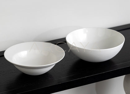 Sunxun Collab White Porcelain Wide Soup Bowl - scene