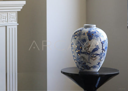 Jingdezhen Blue White Art Vase Entryway - scene