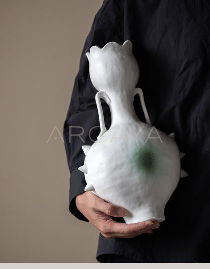 Dadan Hand Pinched Spiked Double Ear Vase - scene