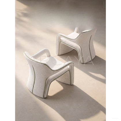 Minimalist Oriental Fabric Lounge Chair - scene