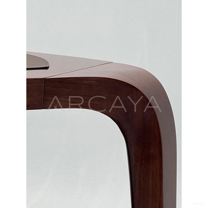 Italian Curved Solid Wood Executive Desk - scene