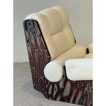 Mid Century Sherpa Lounge Chair - scene