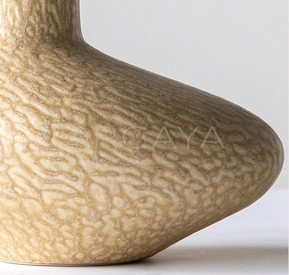 Wabi Sabi Ochre Textured Ceramic Vase - scene