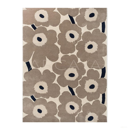 Classic Poppy Flower Rug - scene