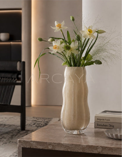 French Mid Century Glass Vase - scene