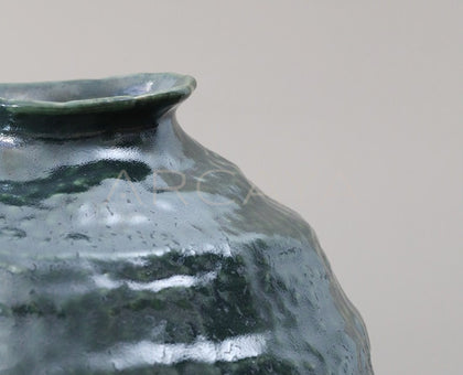 Wabi Sabi Round Belly Ceramic Jar Vase - scene