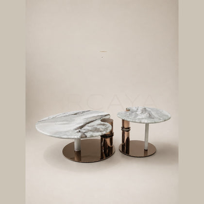 Daze Artistic Stone Coffee Table Set - scene