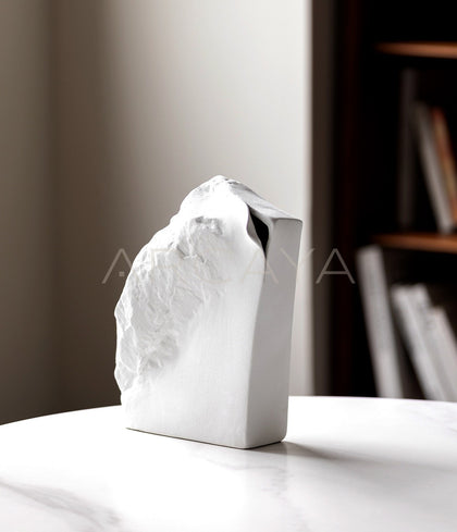 Black White Rock Texture Ceramic Vase - scene