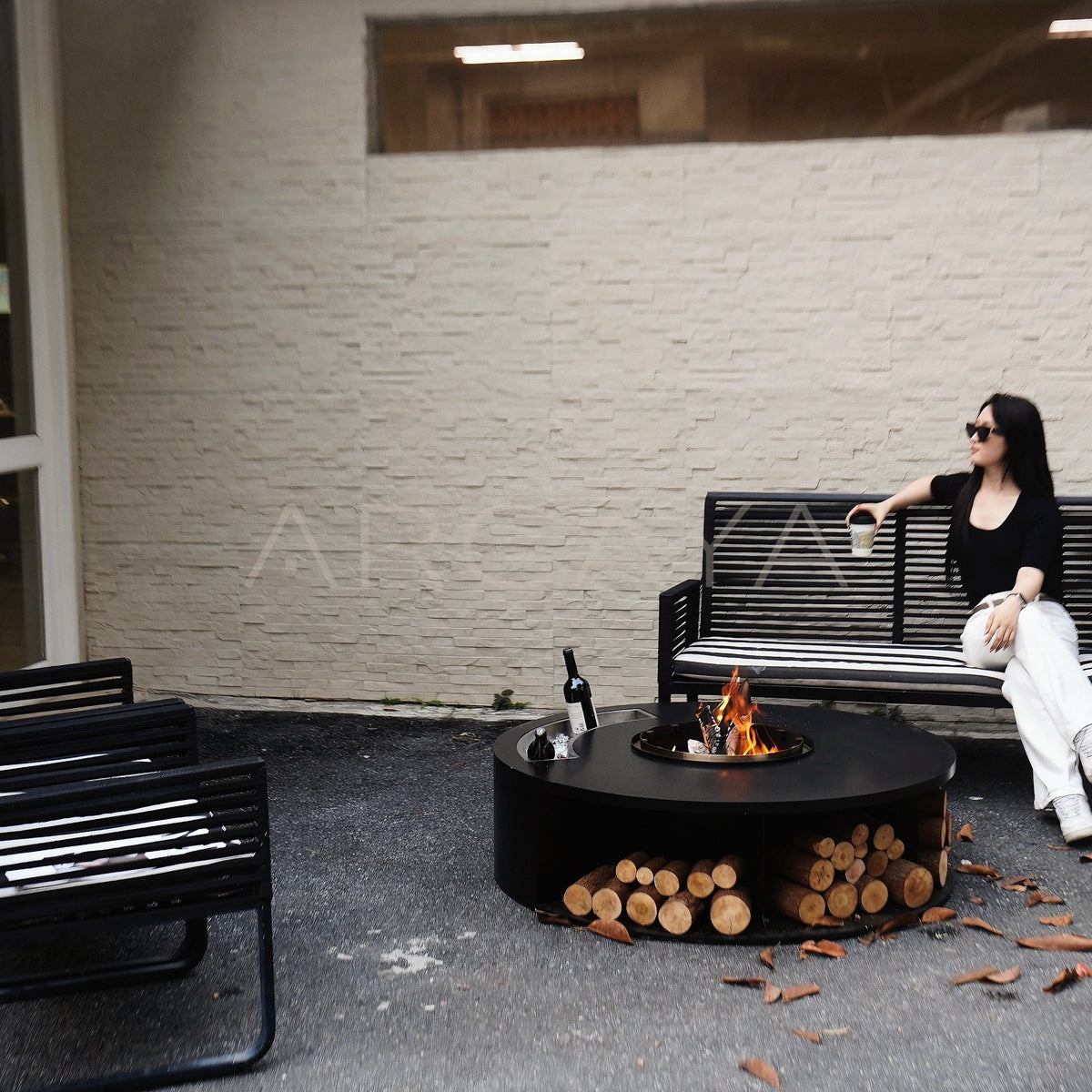 Lincoln Outdoor Wood Burning Fireplace - main