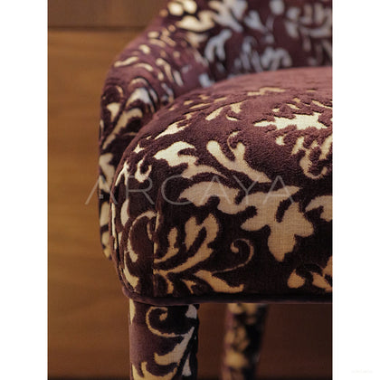 Purple Cut Velvet Classical Bench - scene