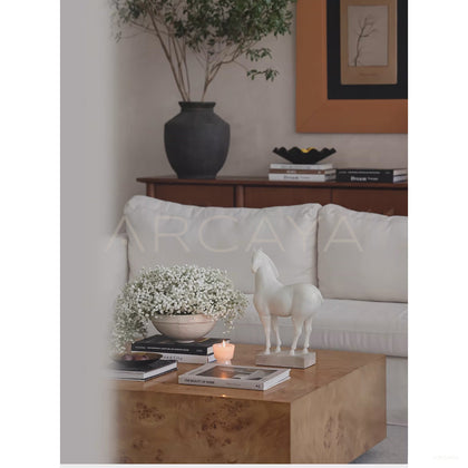 Faux Jade White Horse Sculpture - scene