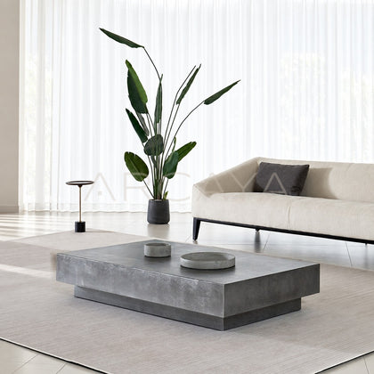 Mid Century Wabi Sabi Concrete Coffee Table - main