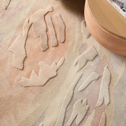 Wood Wabi Sabi Cream Style Rug - scene