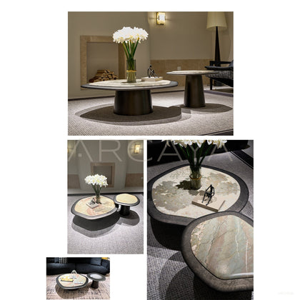 Monet Garden Stone Coffee Table - scene