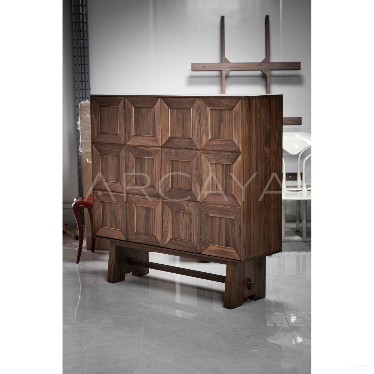 Black Walnut Solid Wood Sideboard in detail