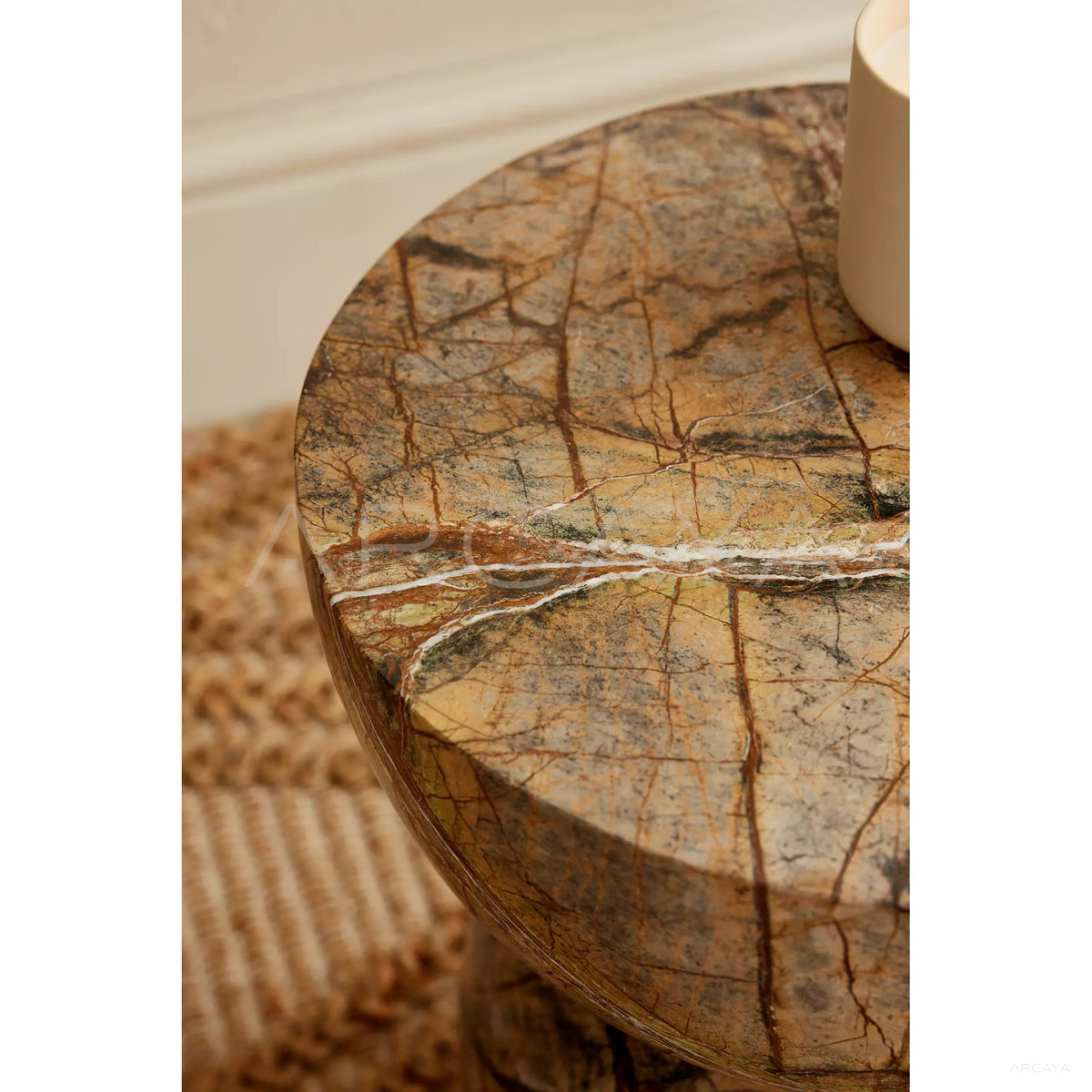 Solid Marble Elegant Side Table in detail