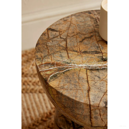 Solid Marble Elegant Side Table - scene