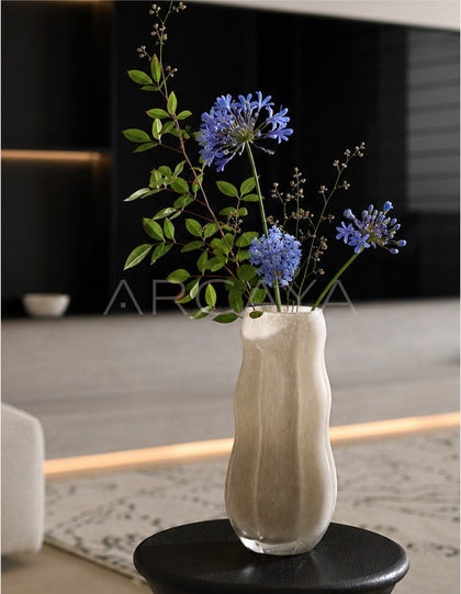French Mid Century Glass Vase - scene