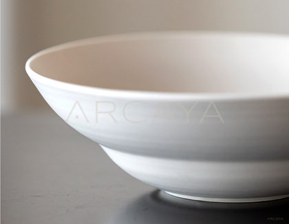 Amu Collab Cream Shallow Ceramic Bowl - scene
